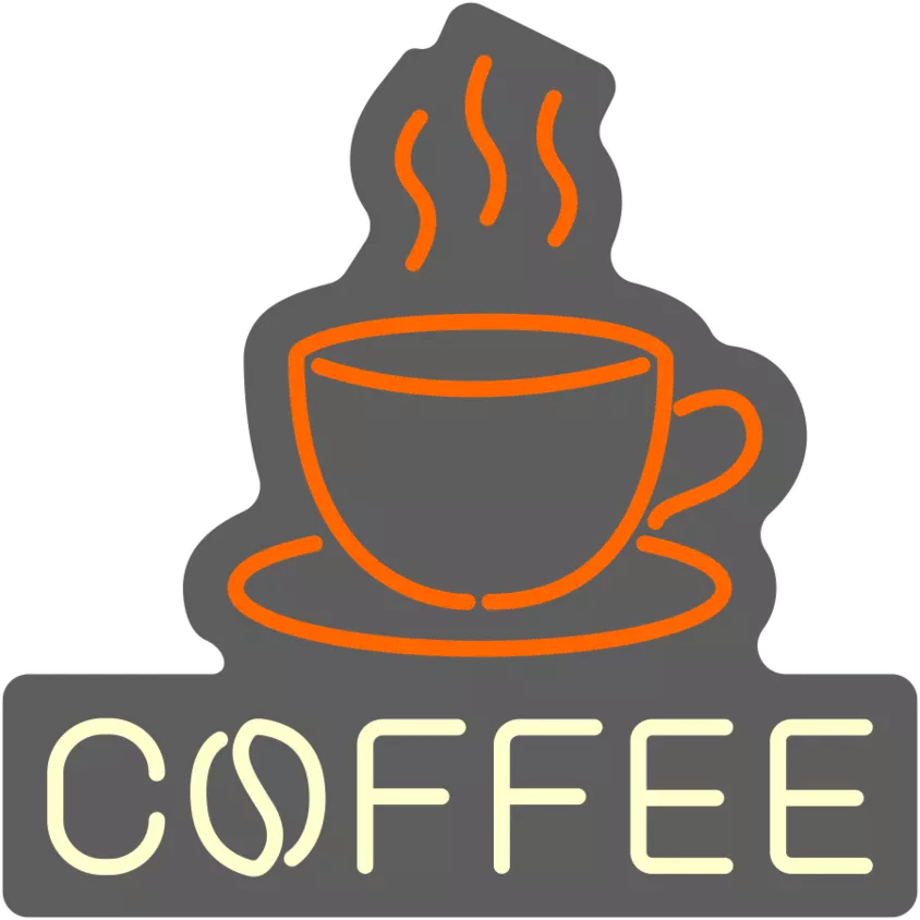 Неоновая вывеска Coffee – чашка ароматного кофе