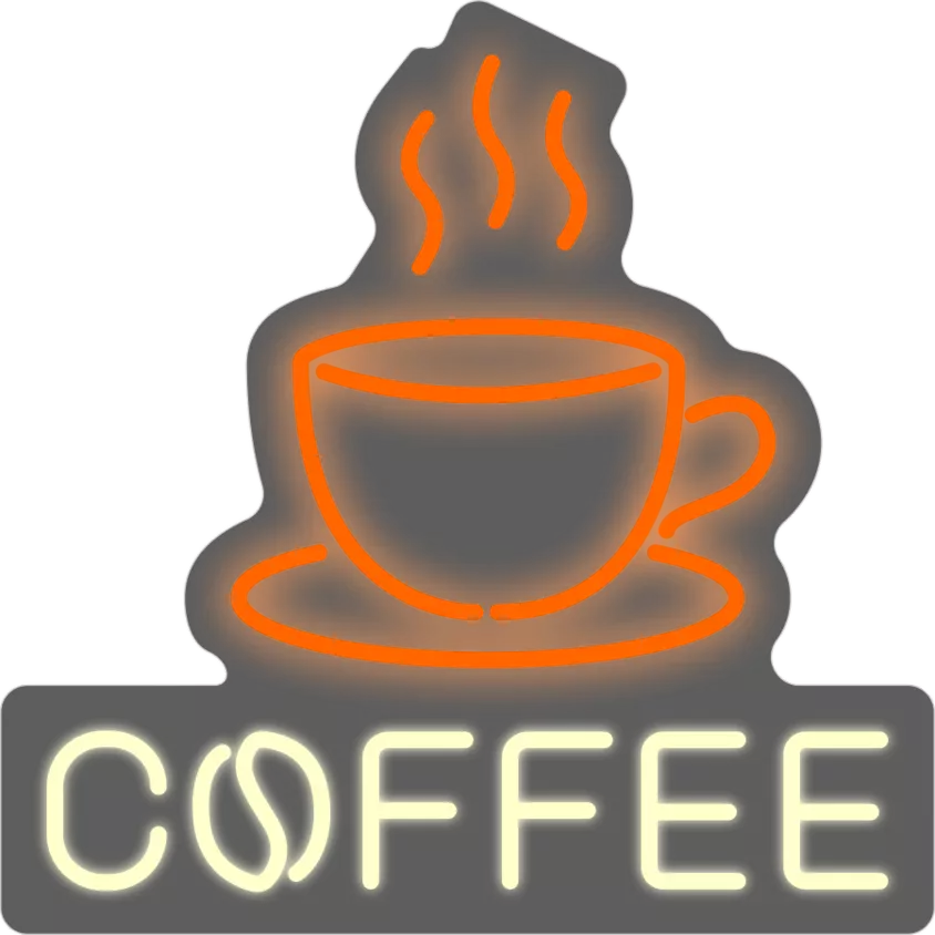 Неоновая вывеска Coffee – чашка ароматного кофе